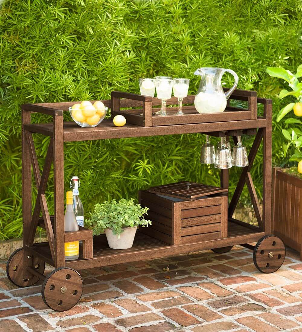 Outdoor bar cart