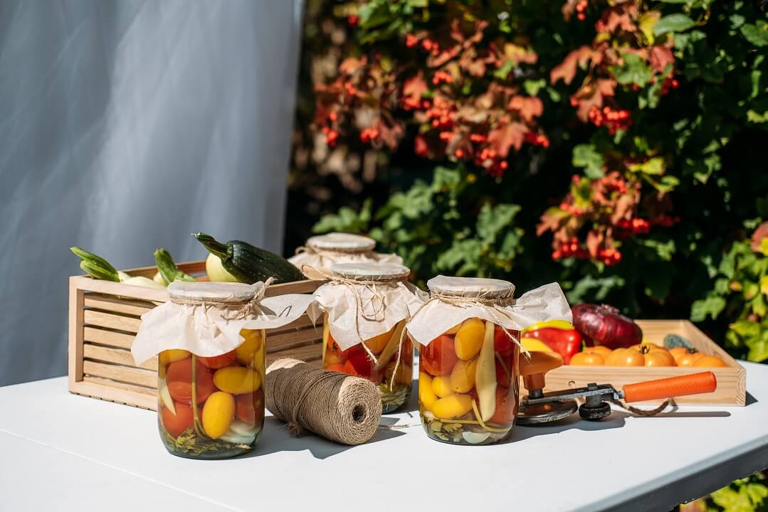 Using Honey jar as homemade salad which include canning garden vegetables preservation tomatoes peppers zucchini vegetables canned vegetables