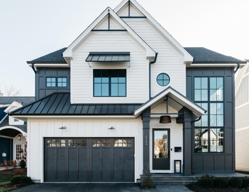 Unique black and white contemporary Home Exterior