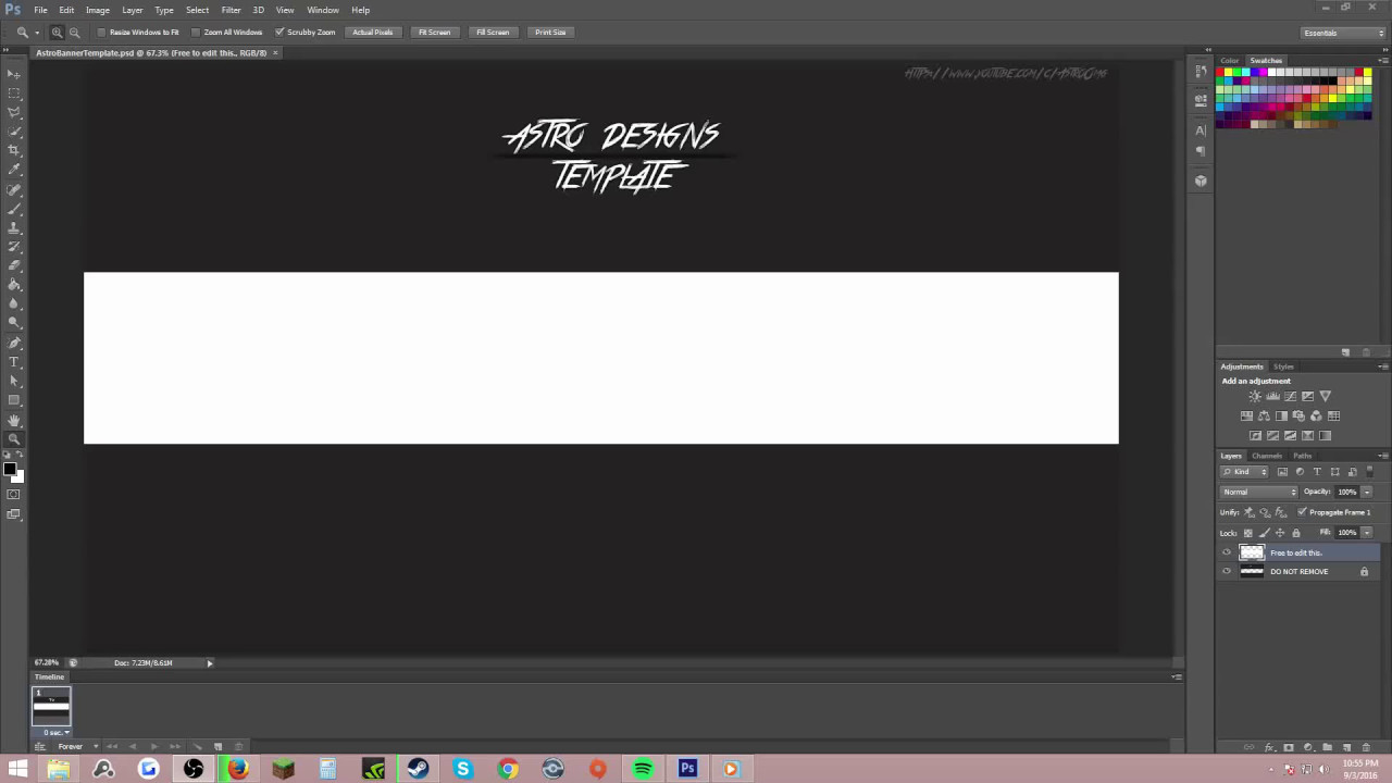 YouTube banner template 