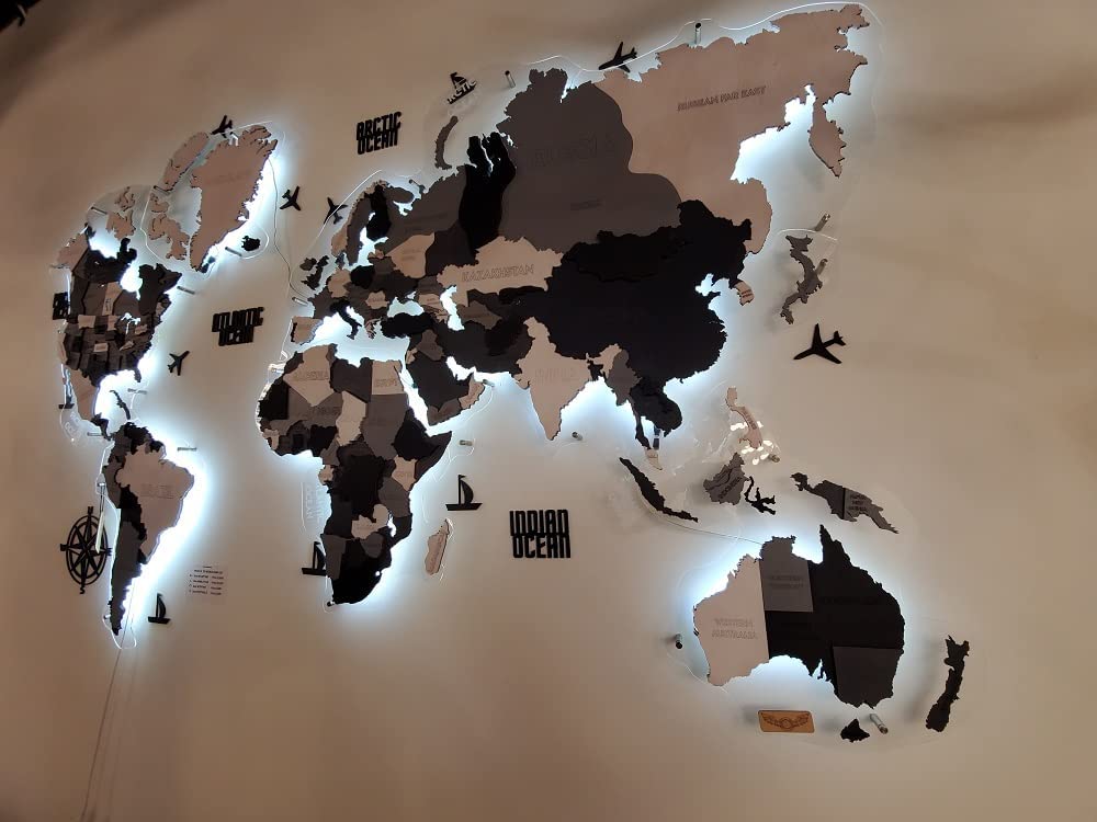 Wooden World Map 
