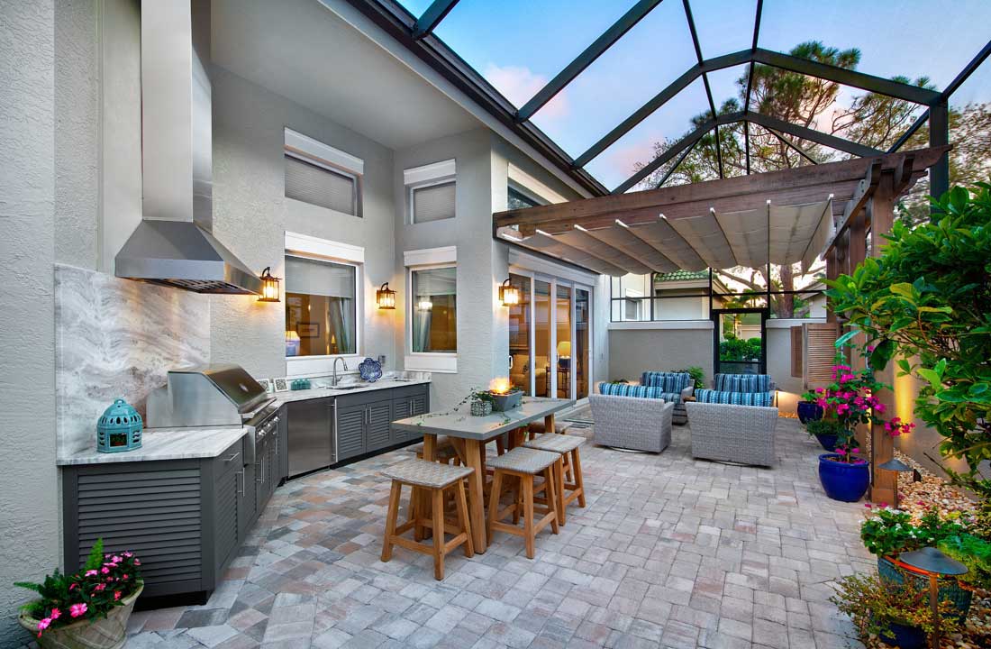 luxurious outdoor kitchen