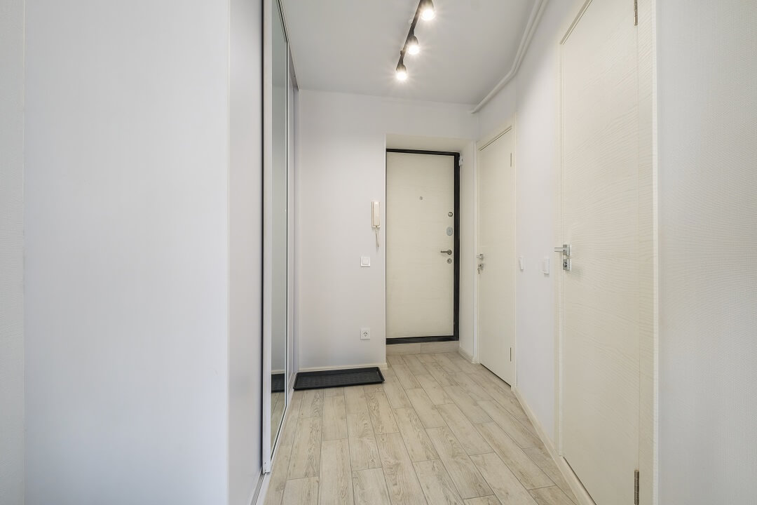 long empty corridor interior entrance hall modern apartments office clinic