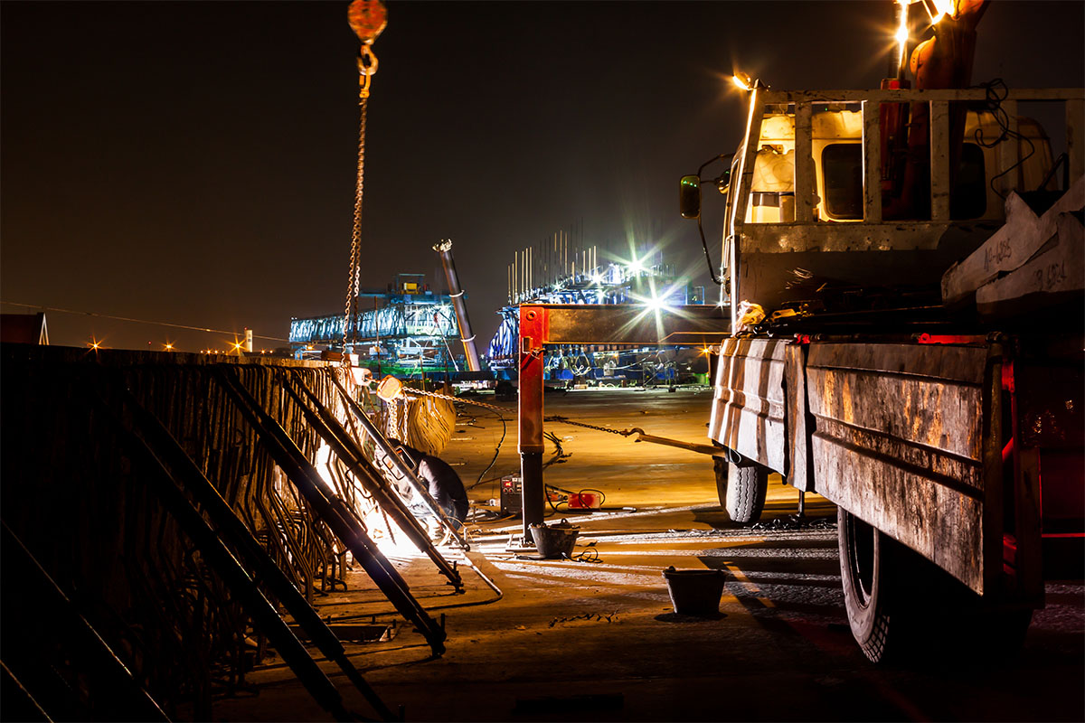 Construction Site with Duraline's Streamer Lights 