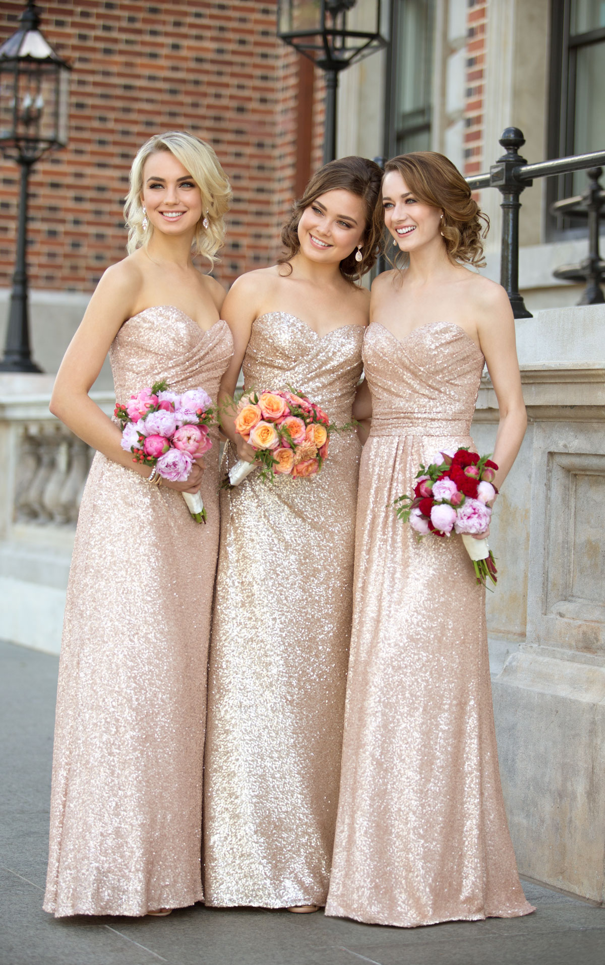 Rose Gold Sequin Bridesmaid Dresses 