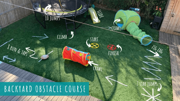 DIY obstacle course in the backyard activities for kids
