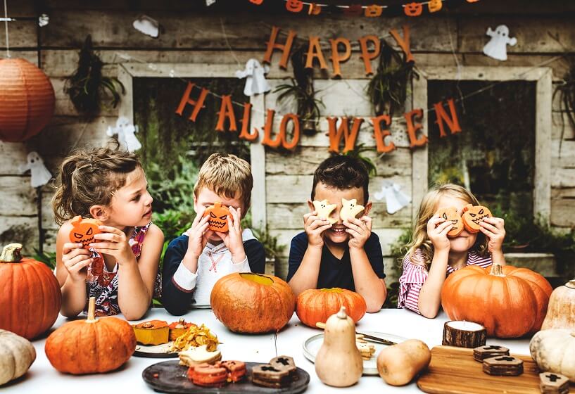 Kids enjoying hallowed in local pumpkin festival