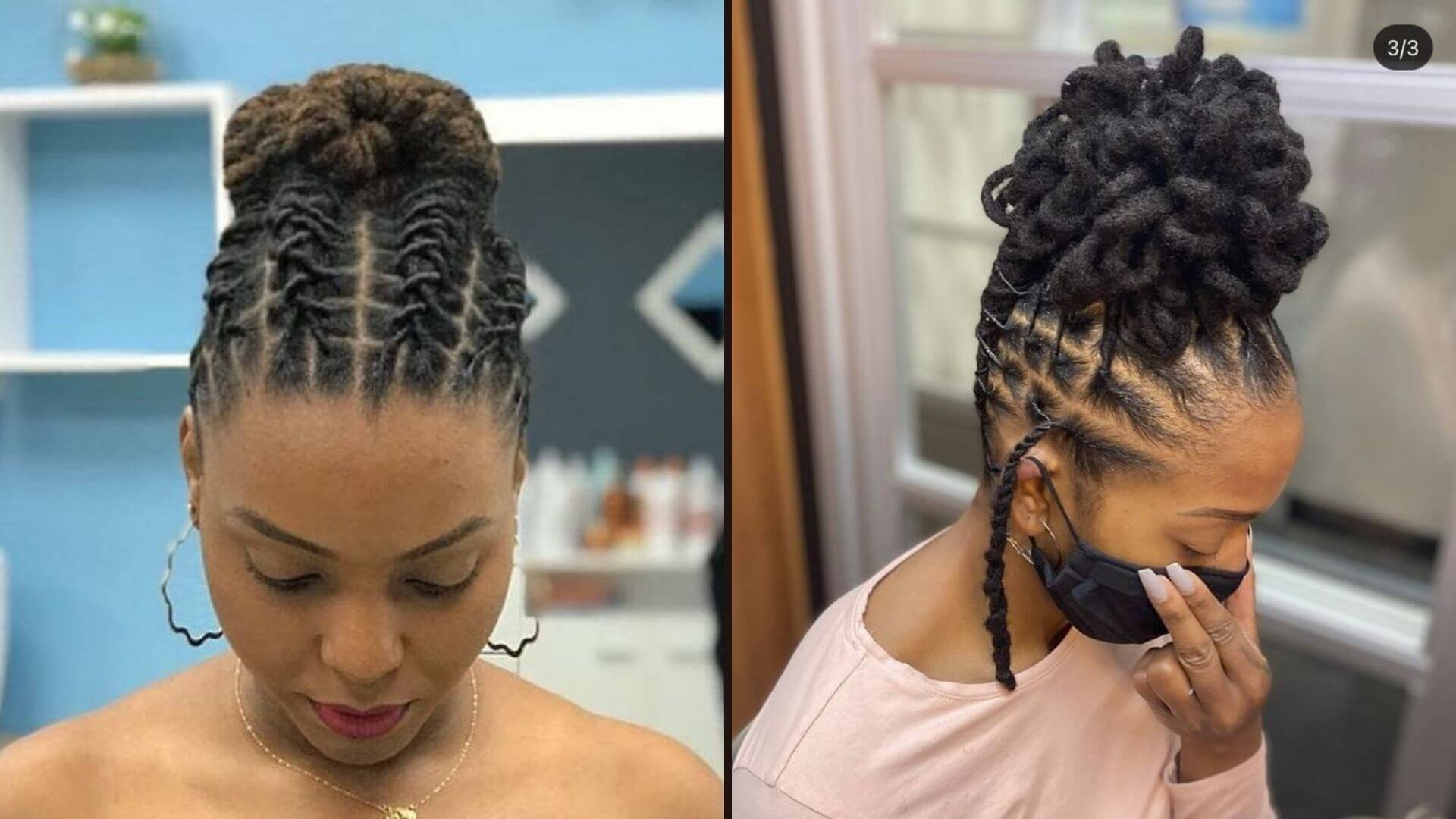 Short Thick Hair dread styles with bun and braids