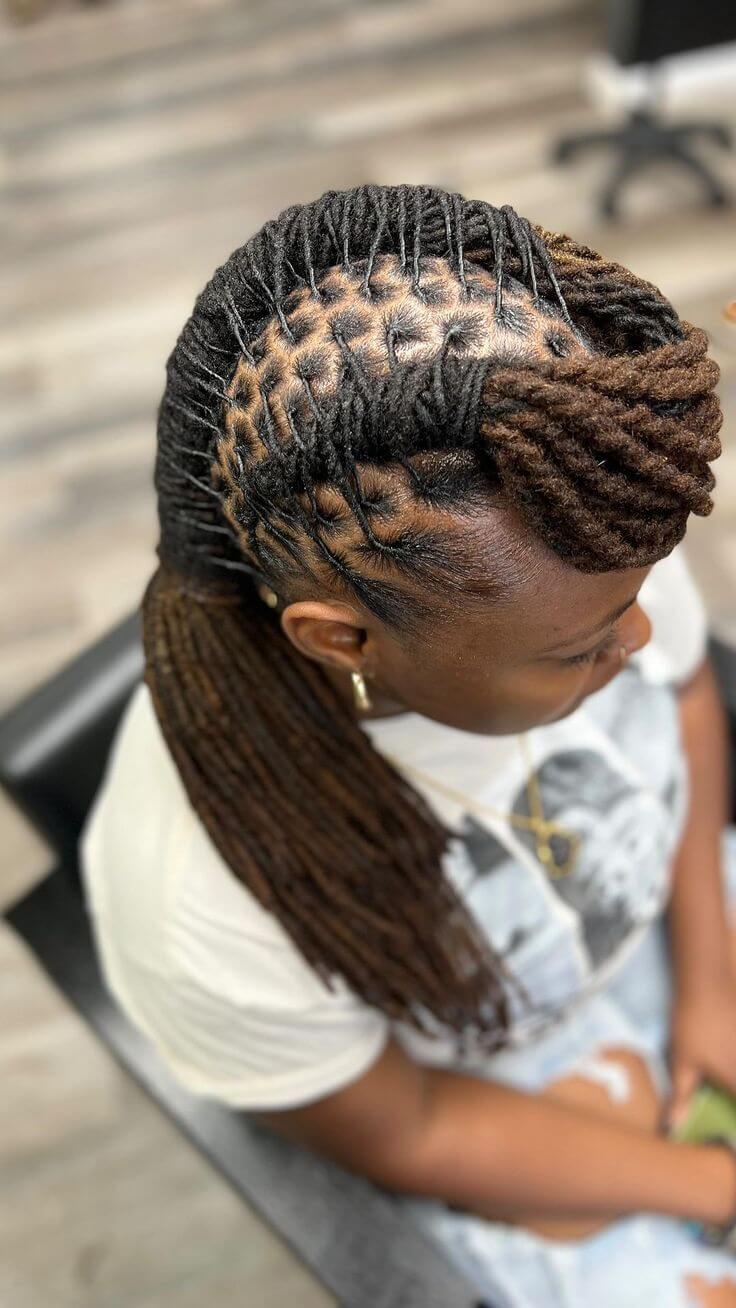 Crown braided Dreadlocks Hairstyle