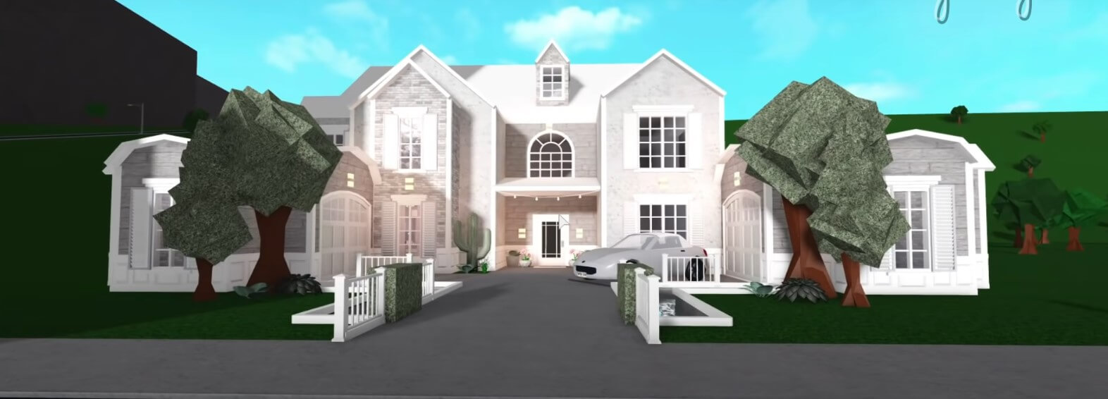 two Story White roblox bloxburg mantion