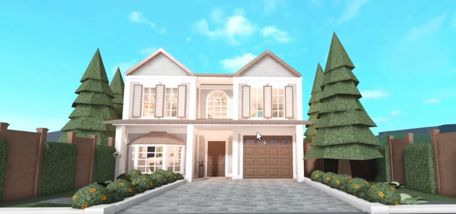 Exterior roblox bloxburg build with garage