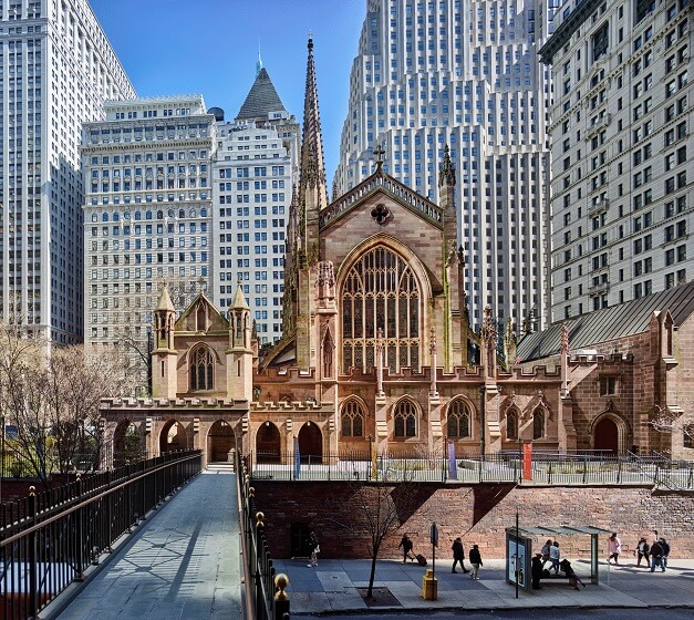 unusual buildings Trinity Church in nyc