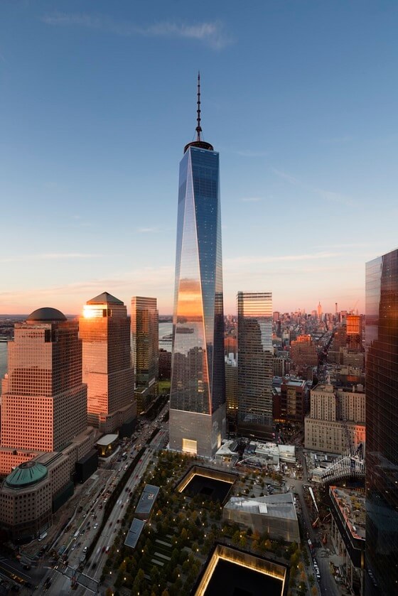 weird building One World Trade Center in nyc