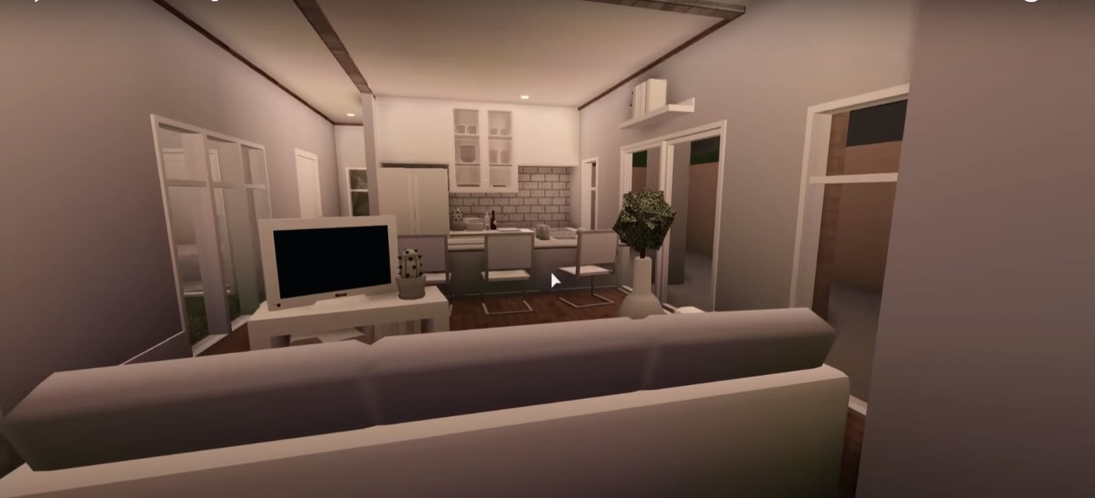 Interior Single Story Modern House with Tv