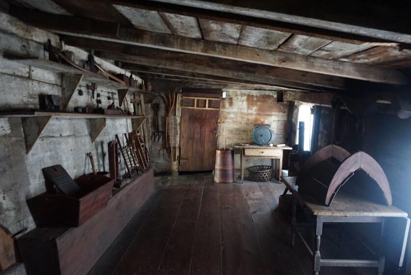 Restored Room with Tools Shelfs and Basic Repaired Roof