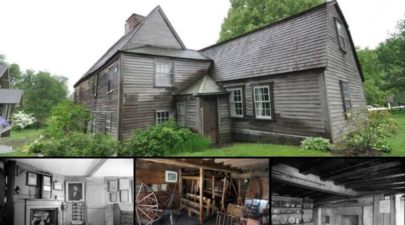 Collage with Front Entry and Inside oldest House in America Fairbanks