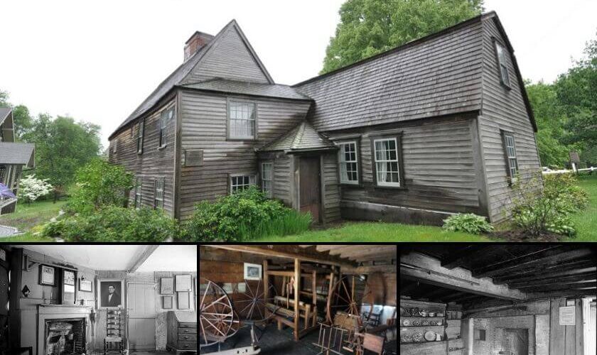 Collage with Front Entry and Inside oldest House in America Fairbanks