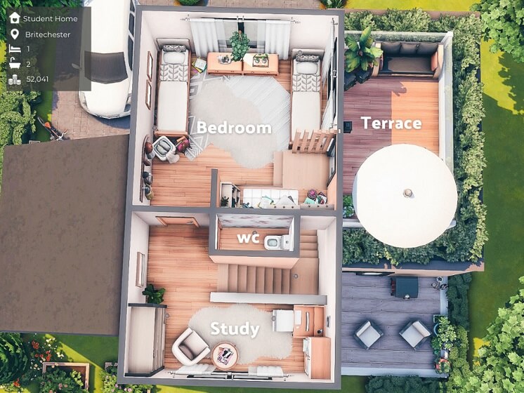 White Contemporary Sims 4 House