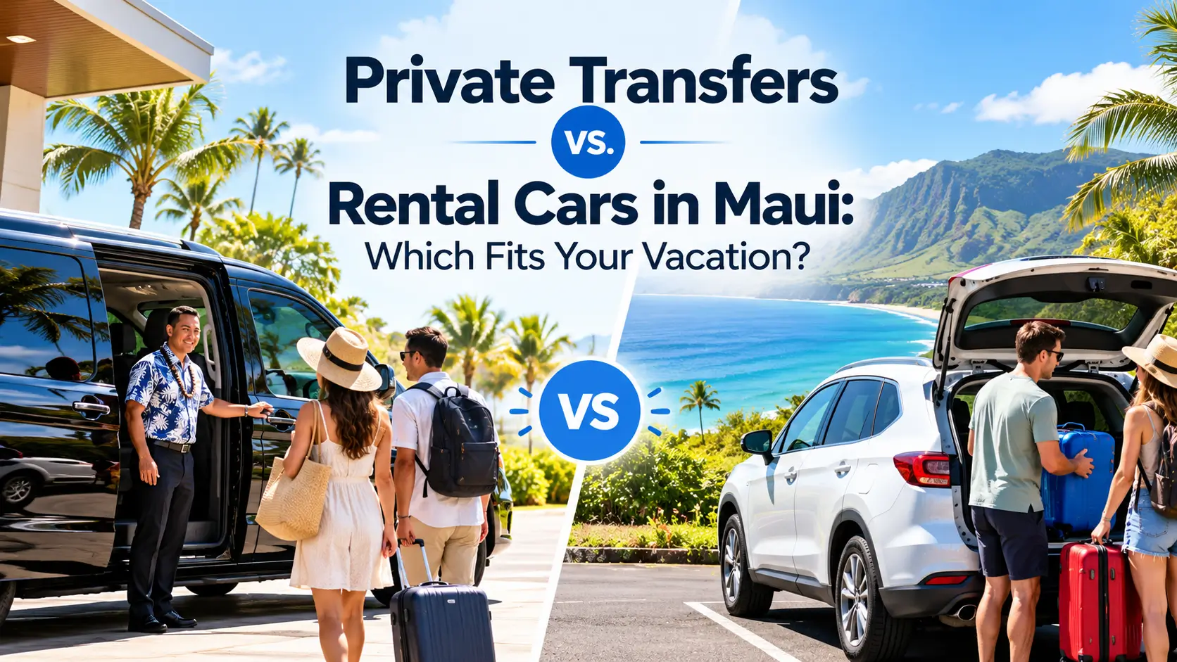 Private transfers vs rental cars in maui