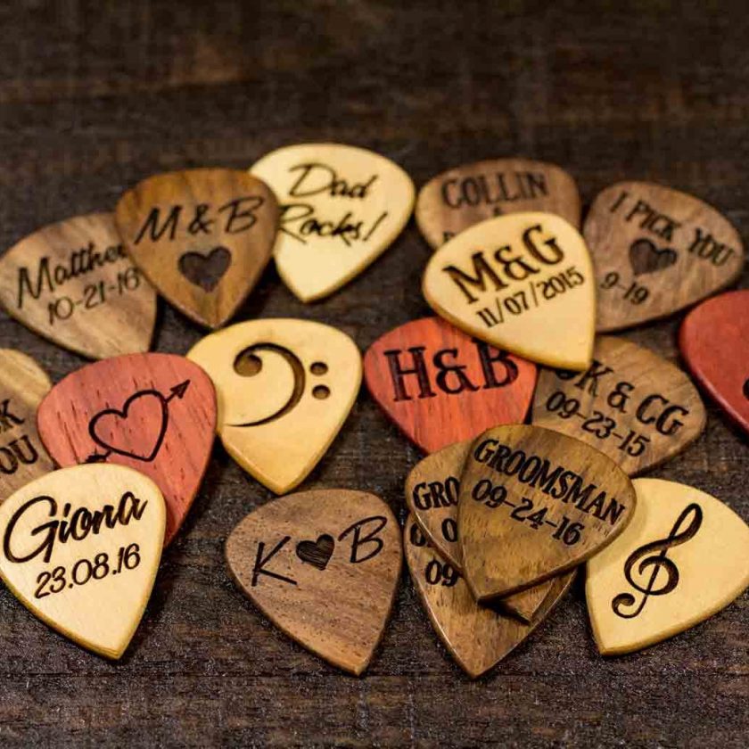 Personalized Wooden Engraved Guitar Picks